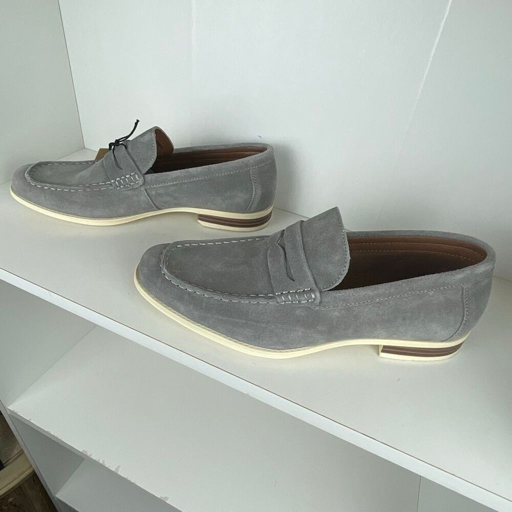 MADDEN NYC Clay Penny Loafer 7 Men's Grey Suede